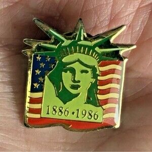 Vtg 1982 Statue of Liberty 1886-1986 Centennial Commemorative Lapel Pin Enamel